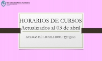 HORARIOS DE CURSOS ACTUALIZADOS AL 03 DE ABRIL
